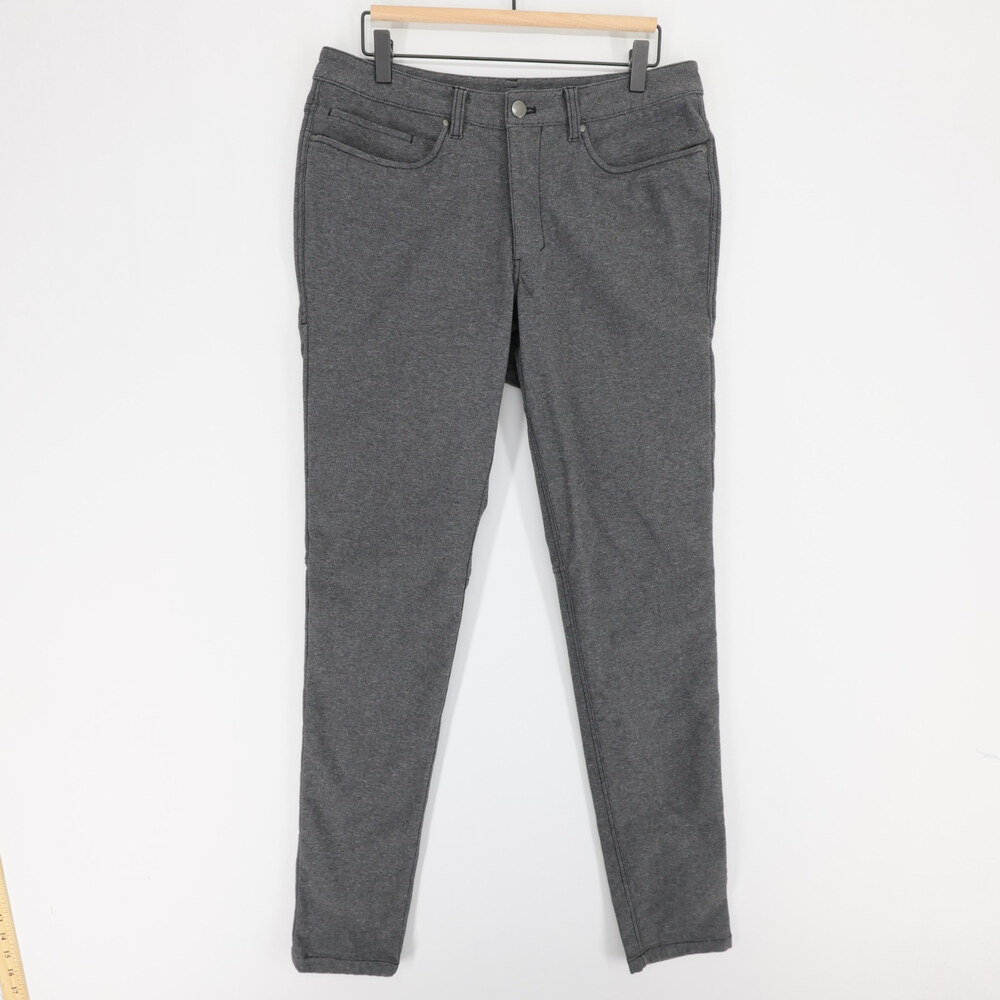 Lululemon ABC Pants Mens 32 Gray Heather Stretch 5 Pocket Skinny Tech Canvas